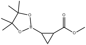 Cyclopropanecarboxylic acid, 2-(4,4,5,5-tetramethyl-1,3,2-dioxaborolan-2-yl)-, methyl ester Structure