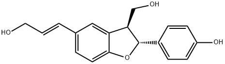 3-Benzofuranmethanol, 2,3-dihydro-2-(4-hydroxyphenyl)-5-[(1E)-3-hydroxy-1-propen-1-yl]-, (2R,3S)- Structure