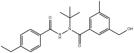 Benzoic acid, 3-(hydroxymethyl)-5-methyl-, 1-(1,1-dimethylethyl)-2-(4-ethylbenzoyl)hydrazide Structure