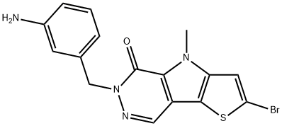 7-(3-aminobenzyl)-2-bromo-4-methyl-4,7-dihydro-8H-thieno[2',3':4,5]pyrrolo[2,3-d]pyridazin-8-one Structure