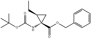 Cyclopropanecarboxylic acid, 1-[[(1,1-dimethylethoxy)carbonyl]amino]-2-ethyl-, phenylmethyl ester, (1S,2S)- Structure