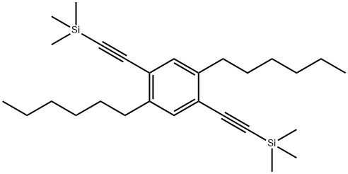 Benzene, 1,4-dihexyl-2,5-bis[2-(trimethylsilyl)ethynyl]- Structure