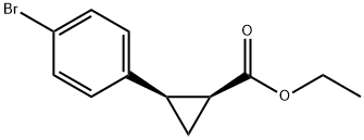 Cyclopropanecarboxylic acid, 2-(4- bromophenyl)-, ethyl ester, (1S,2R)- Structure