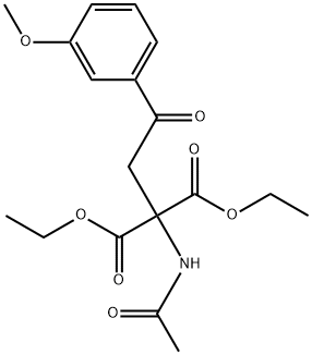 Propanedioic acid, 2-(acetylamino)-2-[2-(3-methoxyphenyl)-2-oxoethyl]-, 1,3-diethyl ester Structure