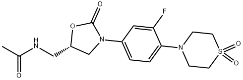 (S)-N-((3-(4-(1,1-dioxidothiomorpholino)-3-fluorophenyl)-2-oxooxazolidin-5-yl)methyl)acetamide(WXC06626) Structure