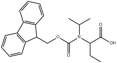 Butanoic acid, 2-[[(9H-fluoren-9-ylmethoxy)carbonyl](1-methylethyl)amino]- Structure