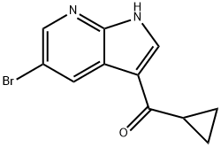 Methanone, (5-bromo-1H-pyrrolo[2,3-b]pyridin-3-yl)cyclopropyl- Structure