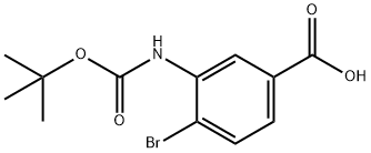 Benzoic acid, 4-bromo-3-[[(1,1-dimethylethoxy)carbonyl]amino]- 구조식 이미지