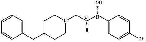 1-Piperidinepropanol, α-(4-hydroxyphenyl)-β-methyl-4-(phenylmethyl)-, [S-(R*,S*)]- Structure