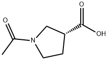 3-Pyrrolidinecarboxylic acid, 1-acetyl-, (3R)- Structure