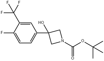 tert-Butyl 3-[4-fluoro-3-(trifluoromethyl)phenyl]-3-hydroxyazetidine-1-carboxylate Structure