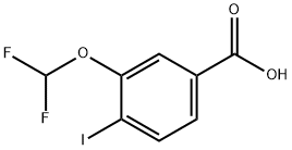 Benzoic acid, 3-(difluoromethoxy)-4-iodo- Structure