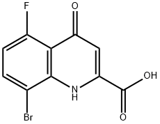 2-Quinolinecarboxylic acid, 8-bromo-5-fluoro-1,4-dihydro-4-oxo- Structure