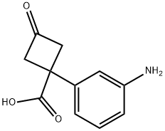 Cyclobutanecarboxylic acid, 1-(3-aminophenyl)-3-oxo- Structure