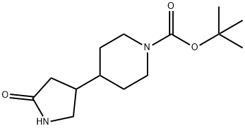 1-Piperidinecarboxylic acid, 4-(5-oxo-3-pyrrolidinyl)-, 1,1-dimethylethyl ester Structure