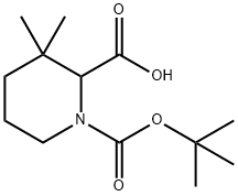 1,2-Piperidinedicarboxylic acid, 3,3-dimethyl-, 1-(1,1-dimethylethyl) ester 구조식 이미지