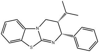 2H-Pyrimido[2,1-b]benzothiazole, 3,4-dihydro-3-(1-methylethyl)-2-phenyl-, (2R,3S)- 구조식 이미지