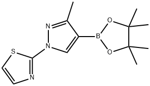 3-Methyl-1-(thiazol-2-yl)-1h-pyrazole-4-boronic acid pinacol ester Structure