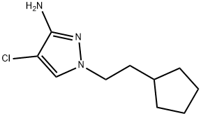 1H-Pyrazol-3-amine, 4-chloro-1-(2-cyclopentylethyl)- Structure