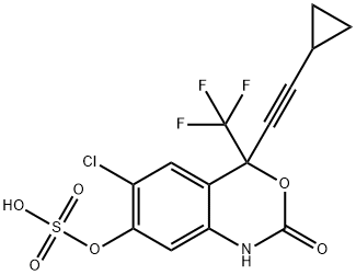 2H-3,1-Benzoxazin-2-one, 6-chloro-4-(2-cyclopropylethynyl)-1,4-dihydro-7-(sulfooxy)-4-(trifluoromethyl)- Structure