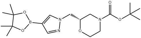 (S)-tert-Butyl 2-((4-(4,4,5,5-Tetramethyl-1,3,2-dioxaborolan-2-yl)-1H-pyrazol-1-yl)methyl)morpholine-4-carboxylate Structure