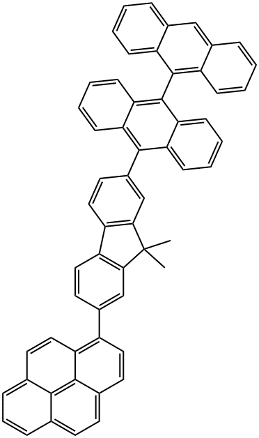 1-(7-(9,9'-bianthracen-10-yl)-9,9-diMethyl-9H-fluoren-2-yl)pyrene Structure