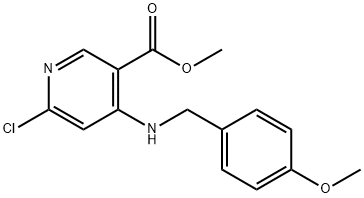 3-Pyridinecarboxylic acid, 6-chloro-4-[[(4-methoxyphenyl)methyl]amino]-, methyl ester Structure