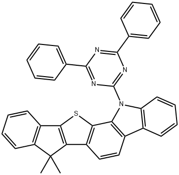 Indeno[2',1':4,5]thieno[2,3-a]carbazole, 13-(4,6-diphenyl-1,3,5-triazin-2-yl)-7,13-dihydro-7,7-dimethyl- 구조식 이미지