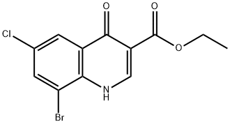 3-Quinolinecarboxylic acid, 8-bromo-6-chloro-1,4-dihydro-4-oxo-, ethyl ester Structure