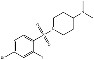 4-Piperidinamine, 1-[(4-bromo-2-fluorophenyl)sulfonyl]-N,N-dimethyl- Structure