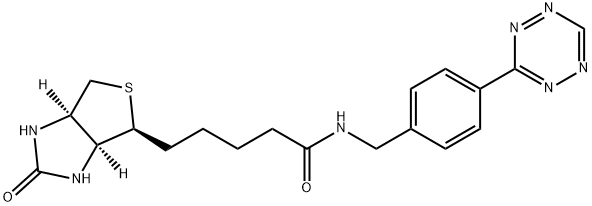 1H-Thieno[3,4-d]imidazole-4-pentanamide, hexahydro-2-oxo-N-[[4-(1,2,4,5-tetrazin-3-yl)phenyl]methyl]-, (3aS,4S,6aR)- Structure