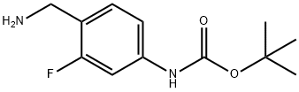 Carbamic acid, N-[4-(aminomethyl)-3-fluorophenyl]-, 1,1-dimethylethyl ester Structure