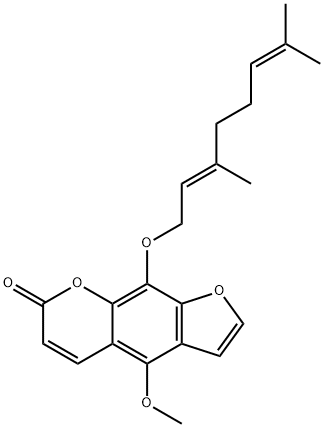 7H-Furo[3,2-g][1]benzopyran-7-one, 9-[[(2E)-3,7-dimethyl-2,6-octadien-1-yl]oxy]-4-methoxy- Structure