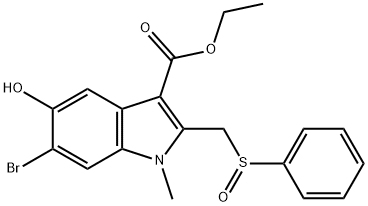 1H-Indole-3-carboxylic acid, 6-bromo-5-hydroxy-1-methyl-2-[(phenylsulfinyl)methyl]-, ethyl ester Structure