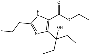 1H-Imidazole-5-carboxylic acid, 4-(1-ethyl-1-hydroxypropyl)-2-propyl-, ethyl ester 구조식 이미지