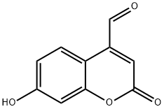 2H-1-Benzopyran-4-carboxaldehyde, 7-hydroxy-2-oxo- Structure