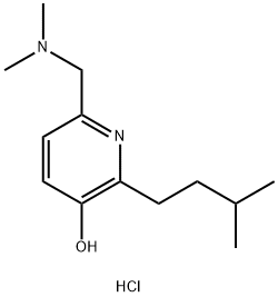 3-Pyridinol, 6-[(dimethylamino)methyl]-2-(3-methylbutyl)-, hydrochloride (1:2) Structure