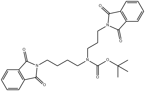 Carbamic acid, [4-(1,3-dihydro-1,3-dioxo-2H-isoindol-2-yl)butyl][3-(1,3-dihydro-1,3-dioxo-2H-isoindol-2-yl)propyl]-, 1,1-dimethylethyl ester (9CI) 구조식 이미지
