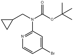 Carbamic acid, N-(4-bromo-2-pyridinyl)-N-(cyclopropylmethyl)-, 1,1-dimethylethyl ester Structure