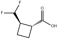 rac-(1R,2R)-2-(difluoromethyl)cyclobutane-1-carboxylic acid, trans 구조식 이미지