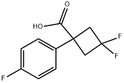 Cyclobutanecarboxylic acid, 3,3-difluoro-1-(4-fluorophenyl)- Structure