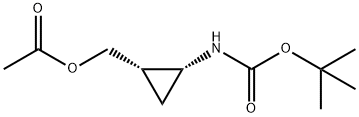 Carbamic acid, [2-[(acetyloxy)methyl]cyclopropyl]-, 1,1-dimethylethyl ester, (1R-cis)- (9CI) 구조식 이미지