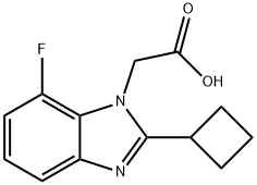 2-2-Cyclobutyl-7-fluoro-1H-benzo[d]imidazol-1-ylacetic acid Structure