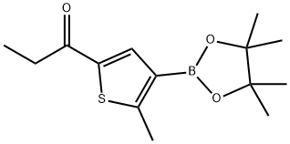 1-Propanone, 1-[5-methyl-4-(4,4,5,5-tetramethyl-1,3,2-dioxaborolan-2-yl)-2-thienyl]- Structure