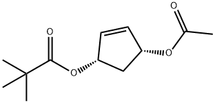 Propanoic acid, 2,2-dimethyl-, (1S,4R)-4-(acetyloxy)-2-cyclopenten-1-yl ester Structure