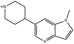 1H-Pyrrolo[3,2-b]pyridine, 1-methyl-6-(4-piperidinyl)- Structure