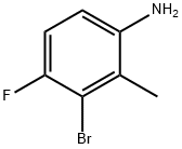 Benzenamine, 3-bromo-4-fluoro-2-methyl- 구조식 이미지