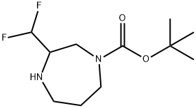 1H-1,4-Diazepine-1-carboxylic acid, 3-(difluoromethyl)hexahydro-, 1,1-dimethylethyl ester Structure