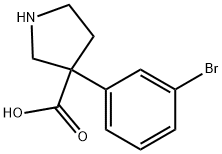 3-Pyrrolidinecarboxylic acid, 3-(3-bromophenyl)- Structure