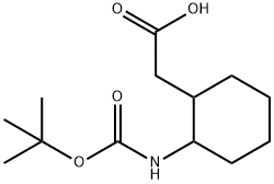 Cyclohexaneacetic acid, 2-[[(1,1-dimethylethoxy)carbonyl]amino]- Structure